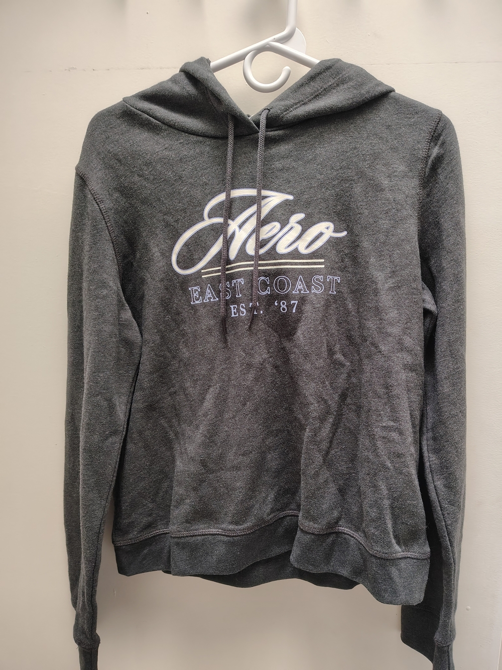 Aeropostale Gray Crewneck Hoodie with White Script Logo